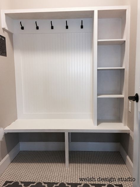 Front Closet Makeover, Entry Closet Makeover, Mudroom Ideas Diy, Custom Mudroom, Front Hall Closet, Basement Decoration, Mudroom Remodel, Mudroom Closet, Front Closet