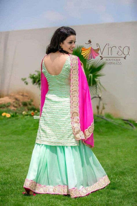 Lime green and hot pink colour Simple Indian Suits, Punjabi Suits Designer Boutique, Embroidery Suits Punjabi, Designer Punjabi Suits, Punjabi Outfits, Indian Designer Suits, Pink Things, Salwar Kamiz, Kurti Designs Party Wear