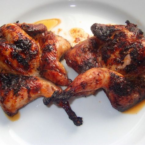 Bbq Quail Recipes, Baked Quail Recipes, Grilled Quail Recipes, Fried Quail Recipes, Grilled Quail, Raspberry Chipotle Sauce, Quail Recipes, Fried Quail, Cornish Hen Recipe