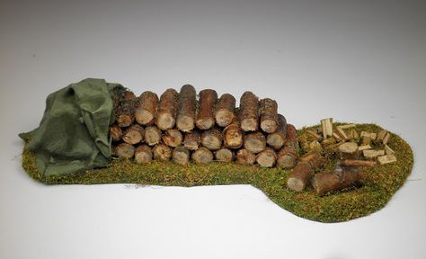 Wood Log Storage, Log Storage, Dnd Crafts, Road Blocks, Dnd Mini, Scatter Terrain, Wood File, Warhammer Terrain, Fire Wood