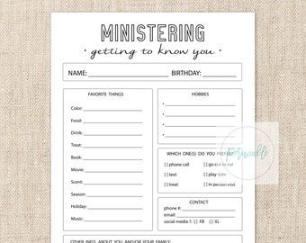 Ministering Sister Survey Ministering Questionnaire Getting to Know You Spotlight Questions - Etsy Ministering Questionnaire, Spotlight Questions, Relief Society Ministering, Relief Society Lessons, School Survival Kits, Lds Printables, Service Ideas, Adult Party Themes, Teacher Gift Tags