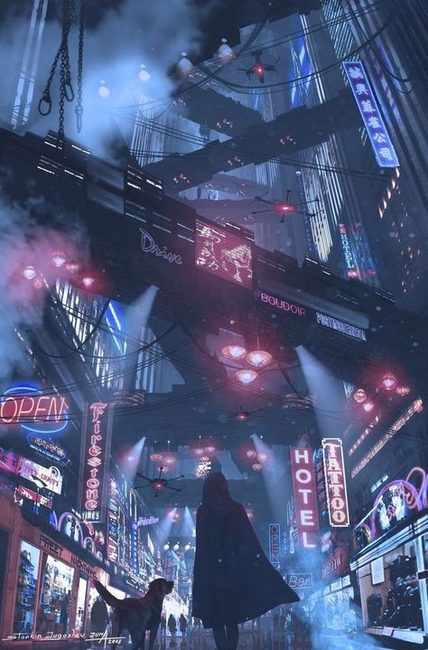 Ville Cyberpunk, Echo Echo, Dystopian Aesthetic, Sci Fi Landscape, Sci Fi City, Oc Stuff, Dystopian Future, City At Night, New Retro Wave