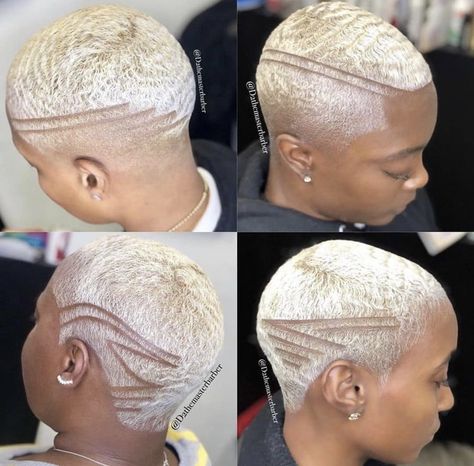 Short Bleached Hair, Black Women Short Hairstyles, Short Hair Designs, Black Hair Short Cuts, Short Shaved Hairstyles, Shaved Hair Designs, Tapered Natural Hair, Natural Hair Cuts, Tapered Hair