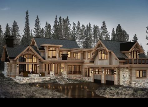 Winter House Exterior, French Desk, Mansion Exterior, Dream Cabin, Nice Homes, Apartments Decorating, Suburban House, Dream Life House, Gorgeous Houses