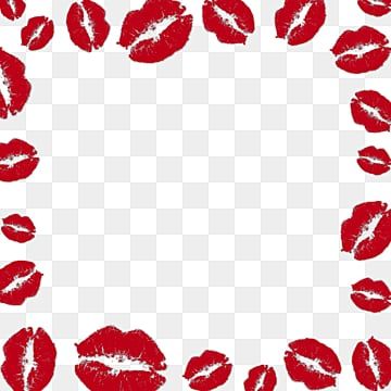 Valentine Frame, Lips Vector, Red Lipstick Kisses, Valentine Vector, Frame Love, Vector Girl, Kiss Mark, Love Vector, Stamp Frame