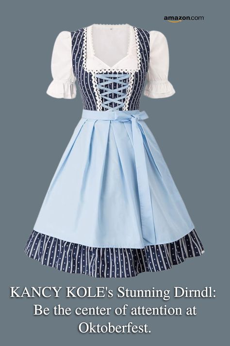 A traditional German dirndl dress in a vibrant color, featuring a fitted bodice, full skirt, and apron.

You will absolutely love this dirndl dress! The quality is exceptional, and the fit is perfect. The colors are so vibrant and the details are stunning. It's so comfortable and easy to move around in. This dress to anyone looking to celebrate Oktoberfest in style. 

#Oktoberfest #DirndlDress #GermanCostume #BavarianFashion #FestivalWear German Dirndl Dress, Dirndl Dress Oktoberfest, German Dress Dirndl, Oktoberfest Costume, Dirndl Dress, Trendy Clothes For Women, Formal Attire, Clothing Ideas, Full Skirt