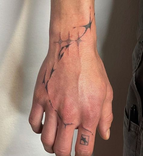 Leg Tattoos Realism, Meaningful Grunge Tattoos, Mens Astrology Tattoo, Sick Simple Tattoos, Messy Patchwork Tattoo, Double Arm Tattoo, Simple Tattoos On Thigh, Wrist Chain Tattoo, Aggrogoth Tattoo Arm