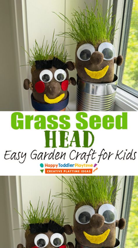 Grass Seed Head: Easy Garden Craft for Kids - Happy Toddler Playtime Garden Crafts For Kids, Easy Kid Activities, Play Based Learning Activities, Math Stem, Grass Seed, Learning Ideas, Play Based Learning, Craft For Kids, Easy Garden