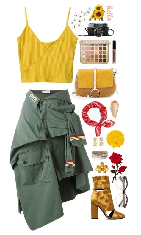 "Untitled #390" by savkcollins ❤ liked on Polyvore featuring Marco de Vincenzo, Faith Connexion, Halston Heritage, David Tutera, Oscar de la Renta, Stella & Dot, Illamasqua, NYX and Global Views Military Skirts, Deconstruction Fashion, Skirts Green, Cotton Skirts, Military Looks, Faith Connexion, Tie Skirt, Crop Top And Shorts, Asymmetrical Skirt