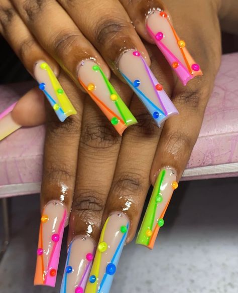 V French Tip Acrylic Nails, Gay Pride Nails, Rainbow French Tip Nails, V French Tip, V Nails, Extra Nails, Hollywood Nails, Nails Sets, Pride Nails