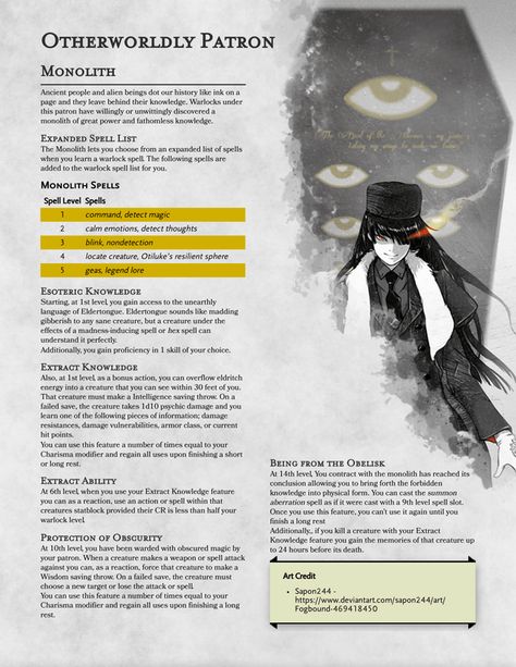 D&d Warlock Patron, Dnd Warlock Subclasses Homebrew, Dnd 5e Homebrew Warlock Patrons, Dnd Warlock Patron Ideas, Dnd 5e Warlock Patron, Warlock Patrons 5e Homebrew, Dnd Warlock Subclasses, Warlock Subclass 5e, 5e Warlock Patron