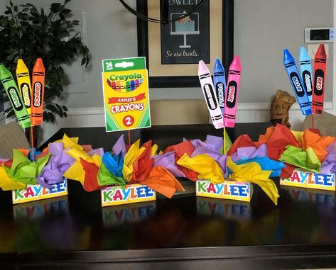 Crayon Birthday Party, Crayola Party, Crayola Birthday Party, Crayon Birthday Parties, Preschool Graduation Party, Crayon Party, Kindergarten Graduation Party, Birthday Party Diy, Artist Birthday