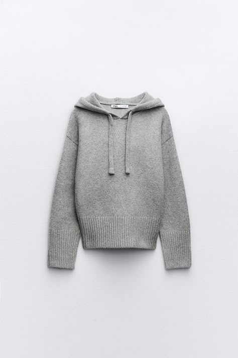 Hoodie Zara, Dream Hoodie, Knitted Hood, Zara Sweater, Fashion Wishlist, Stockholm Fashion, Hoodie Outfit, Knit Hoodie, Knit Sweatshirt