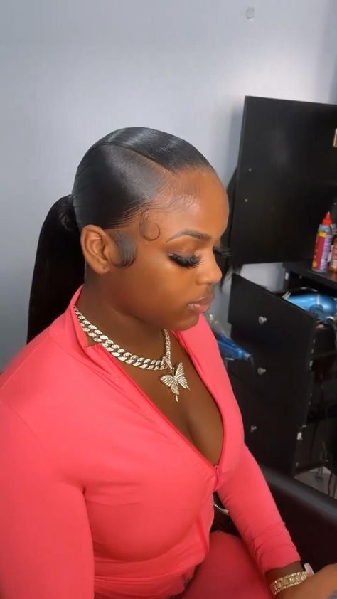 Pin by $$$ on ❥| SLAYED HAIR [Video] | Black ponytail hairstyles, Sleek ponytail hairstyles, High ponytail hairstyles Sleek Low Ponytail Weave, Cornrows At The Front Braids At The Back, Frontal Ponytails Black Women, Frontal Sleek Ponytail, Frontal Ponytail With Braid, Florida Hairstyles Summer, 3part Ponytail, Hair Styles Pony Tales, Sleek Ponytail Black Women Middle Part