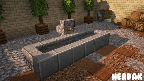 Horse Trough, Minecraft Blocks, Minecraft Inspiration, Minecraft Inspo, Minecraft Buildings, Minecraft Creations, French Chateau, Texture Packs, Fire Pit