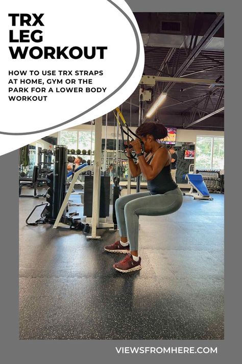 Trx Lower Body Exercises, Trx Garage Setup, Trx Setup At Home, Trx Lower Body Workout, Trx Leg Workout, Trx Workouts For Women, Lower Body Workout At Home, Trx Squat, Trx Straps