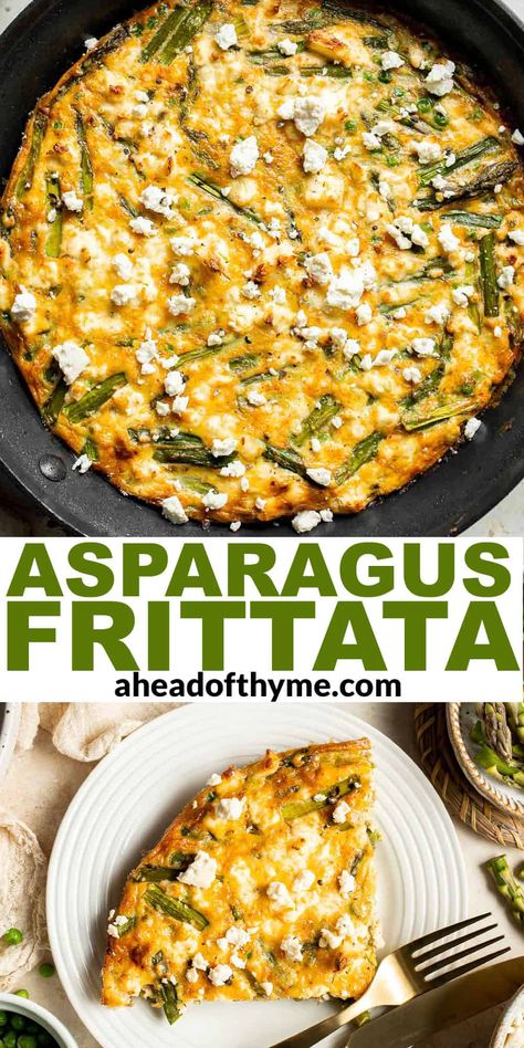 Asparagus And Feta Recipes, Frittata With Asparagus, Asparagus For Breakfast, Egg Asparagus Breakfast Casserole, Asparagus Frittata Recipes, Recipes With Asparagus, Healthy Egg Casserole, Asparagus Omelette, Asparagus Breakfast