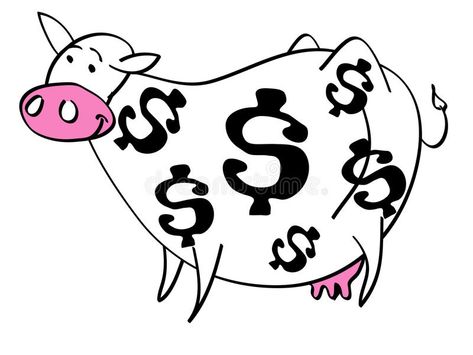 Cows Illustration, Business Banking, Dollar Signs, Cash Cow, Cow Illustration, Dollar Sign, White Illustration, Banking, Search Engine