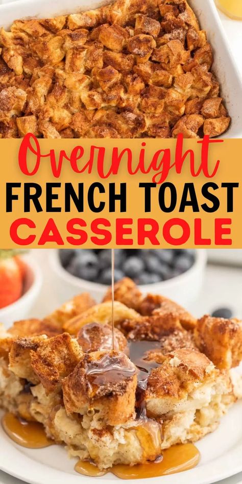 French Toast Casserole Easy Quick, Brunch Casseroles, Easy French Toast Casserole, French Toast Casserole Easy, Breakfast Favorites, Cinnamon Roll French, Baked French Toast Casserole, Cinnamon Roll French Toast, French Toast Casserole Overnight