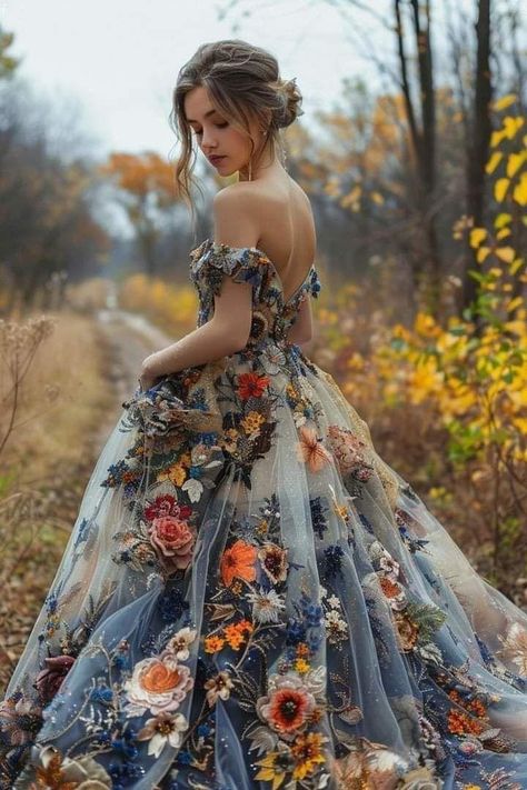 Nature Themed Dress, Fantasy Flower Dress, Fashion Categories, डिजाइनर कपड़े, Fantasy Dresses, Dream Wedding Ideas Dresses, Fantasy Gowns, Fairytale Dress, Fantasy Dress