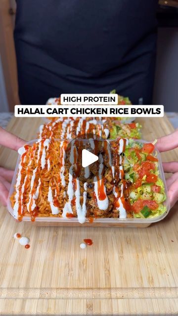 Halal Cart Chicken, Fall Feast, Tea Burn, Chicken Rice Bowls, Plain Chicken, High Protein Low Calorie, Chicken Marinade, Low Fat Yogurt, Red Rice