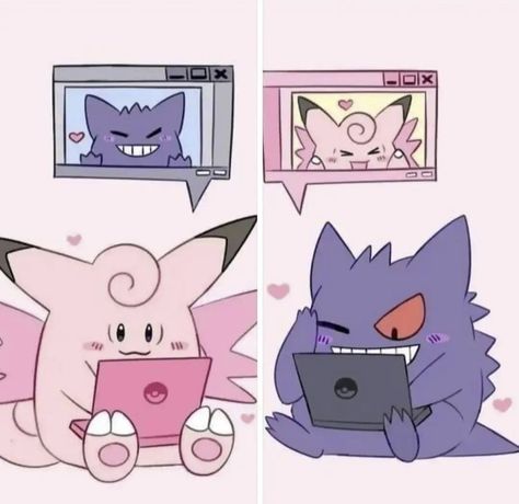 Pokemon World, Pokemon Couples, Gengar Pokemon, Ghost Pokemon, Pokémon Stuff, Cute Pokemon Pictures, Whatsapp Wallpaper, Pokemon Comics, Cute Pokemon Wallpaper