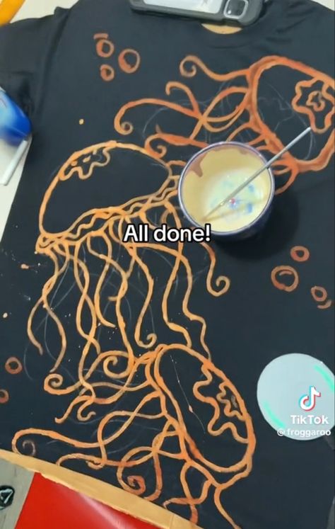 Credits: froggaroo (tiktok) Jellyfish Shirt, Bleach Shirt, Jellyfish, Bleach, Quick Saves