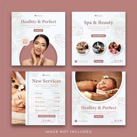 Spa Social Media, Facebook Post Design, Boutique Spa, Poster Design Layout, Illustrator Design Tutorial, Graphic Design Tutorials Learning, Beauty Salon Design, Instagram Marketing Tips, Social Media Design Inspiration