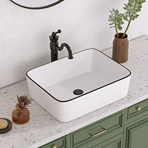 Countertop Basin Bathroom, Charming Bathroom, Console Bathroom Sink, White Vessel Sink, Rectangular Vessel Sink, Rectangular Sink Bathroom, Undermount Bathroom Sink, Vessel Bathroom Sink, Countertop Basin