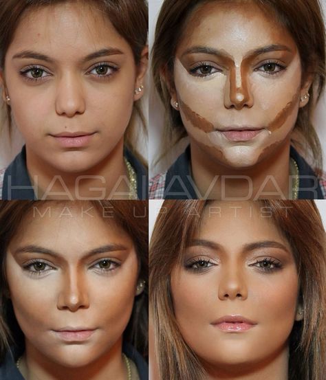 Hagai avdir Long Face Contour, Face Contouring Makeup, Makeup Contour, Nose Contouring, Smink Inspiration, Pinterest Makeup, Beauty Make-up, Makeup Transformation, Face Contouring