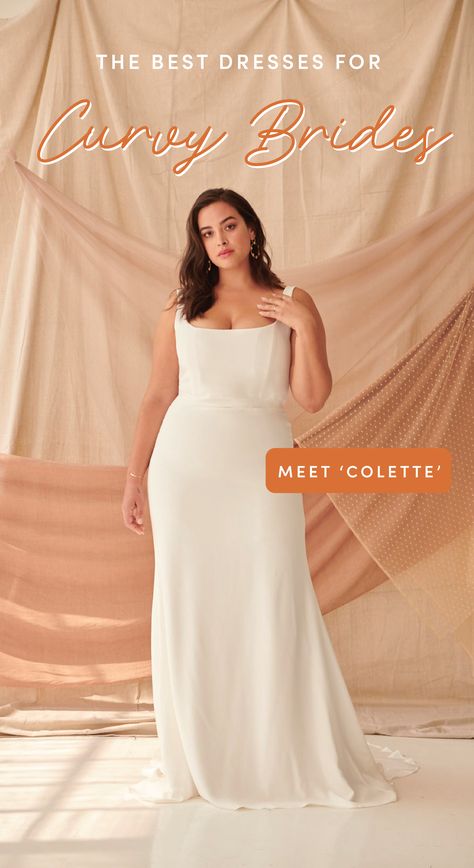 Fat Bride Wedding Dress, Wedding Dresses Curvy Bride Body Types Casual, Casual Wedding Dress Curvy, Simplest Wedding Dresses, Wedding Dress Style For Big Bust, Unique Wedding Dresses Curvy, Plus Size Bride Short Dress, Bride Dress Big Bust, Size 20 Bride