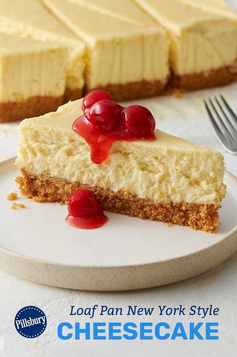 Cheesecake Brownie, New York Style Cheesecake, Pillsbury Recipes, Biscuit Bake, Cherry Cheesecake, Easy Cheesecake, Cherry Pie Filling, Savoury Cake, Loaf Pan