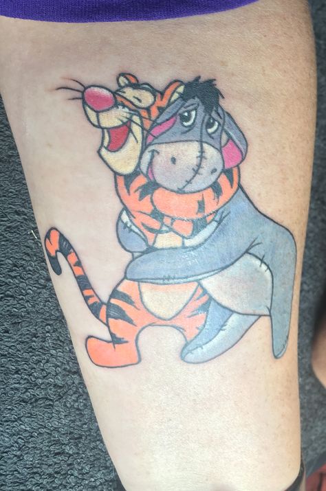 Eeyore and Tigger tattoo Tiger And Eeyore Tattoo, Tigger And Eyore Tattoo, Tigger Tattoo For Women, Tigger And Eeyore Tattoo, Eyore Tattoo Eeyore, Tigger Tattoo Design, Tigger Tattoo, Eeyore Tattoo, Winnie The Pooh Tattoo