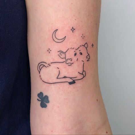 Two Headed Calf Tattoo Simple, Two Headed Calf Tattoo Design, 2 Headed Calf Tattoo, Two Headed Cow, Two Headed Calf Tattoo, People Tattoos, Two Headed Calf, Tattoo Ideas Males, Mini Tats