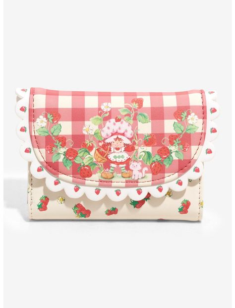 Loungefly Strawberry Shortcake, Strawberry Shortcake Merch, Strawberry Accessories, Cute Wallet, Strawberry Shortcake Cartoon, Vintage Strawberry Shortcake, Cute Wallets, Strawberry Print, Red Gingham