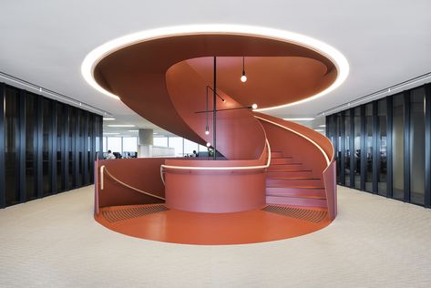 Australian Interior, Stairway Design, Australian Interior Design, Staircase Decor, Interior Design Awards, Spiral Stairs, Interior Stairs, Workplace Design, Spiral Staircase