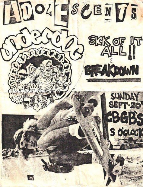 Gonna rip it up! — Adolescents, Underdog, Sick of it All, Breakdown at CBGBs. Punk Lettering, Sick Of It All, Punk Posters, Punk Flyers, Sick Of It, Hardcore Music, Daisy Duke, Punk Poster, Concert Flyer