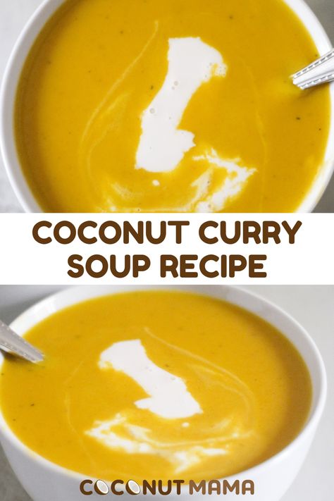 Yam Soup Recipe, Thai Coconut Curry Soup, Coconut Soup Recipes, Curry Soup Recipes, Coconut Curry Soup, Coconut Milk Soup, Coconut Milk Recipes, Soup Broth, Coconut Soup