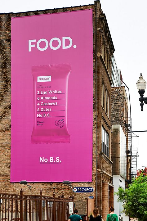 RXBAR OOH ads | Communication Arts Rx Bars, Best Print Ads, Purple Branding, Good Advertisements, Billboard Advertising, Creative Advertising Design, Billboard Design, Best Ads, Poster Ads