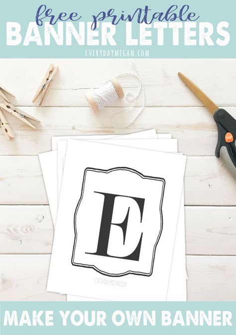 Free Printable Letters For Banners, Letter Printables Free, Shiplap Frame, Printable Banner Template, Make Your Own Banner, Free Printable Banner Letters, Envelope Template Printable, Welcome Home Banners, Printable Birthday Banner