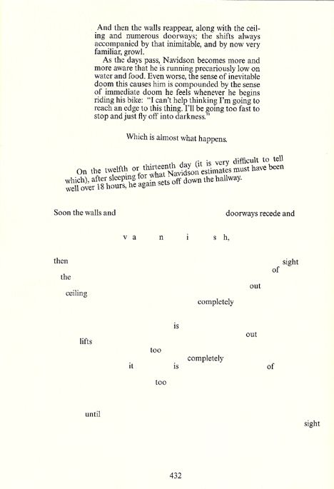 House of leaves - M. Danielewski. Must read and listen to Poe 's 'Haunted'. House Of Leaves Book, Leaf Quotes, House Of Leaves, Typographic Layout, Visual Poetry, Text Art, Book Projects, Poetry Books, Typewriter