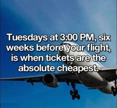 cheapest time to buy airline tickets, plus 11 other amazing money saving life hacks! 1000 Lifehacks, Simple Life Hacks, Bora Bora, Useful Life Hacks, Household Hacks, Saving Lives, Cleaning Tips, Money Saving Tips, Saving Tips