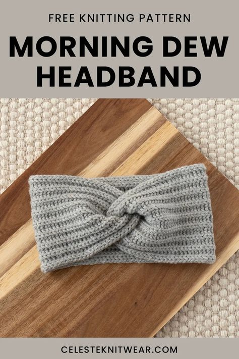 Morning Dew headband knitting pattern - Celeste Knitwear Knit Headband Pattern Free, Headband Pattern Free, Headband Knitting Pattern, Brioche Knitting Patterns, Knitted Headband Free Pattern, Headband Knitting, Knit Headband Pattern, Brioche Knitting, Brioche Stitch