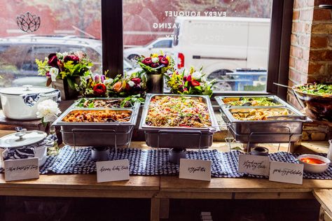 taco bar catering / taco bar catering set-up / asian taco bar / taco bar ideas / wedding taco bar / chicago caterer Tacos Bar, Taco Bar Catering, Bar Ideas Wedding, Taco Bar Ideas, Taco Bar Menu, Bar Taco, Asian Tacos, Taco Bar Wedding, Taco Bar Party