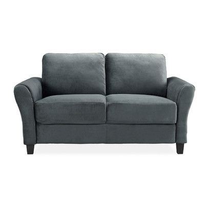 Charlton Home Patricia Rolled Arm Loveseat - $360, 56 inches Dark Gray Loveseat, Grey Loveseat, Modern Loveseat, Rolled Arm Sofa, Convertible Sofa, Chesterfield Sofa, Loveseat Sofa, Best Sofa, Foam Cushions