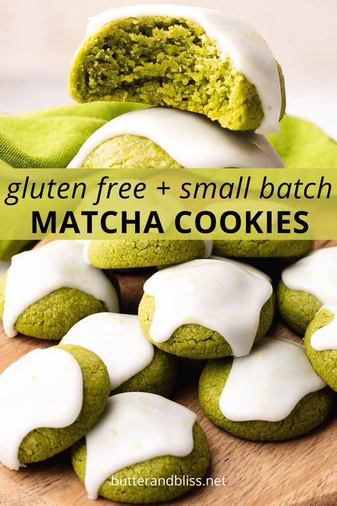 Matcha Green Tea Powder Recipes, Matcha Recipe Baking, Matcha Dessert Recipes, Matcha Baking, Matcha Almond, Almond Flour Recipes Cookies, Citrus Glaze, Green Tea Cookies, Matcha Dessert