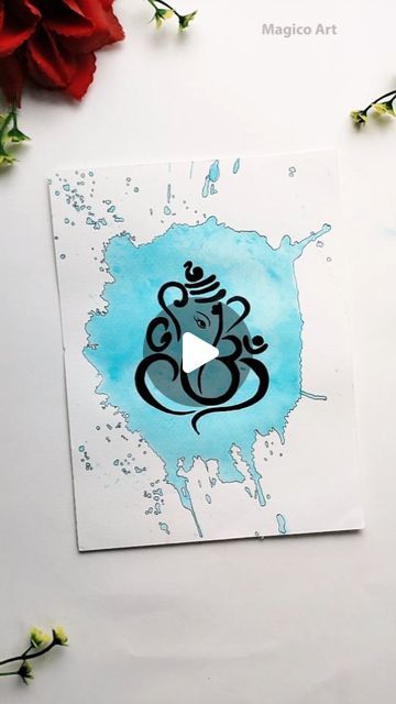 Magico Art on Instagram: "Bolo Jai Shree Ganesh 🙏🏻❤️ Water Spill Ganesha Painting 😍☺️ . . . . . . #artreels #trendingreels #festivalseason #ganpatibappamorya #ganeshchaturthi #ganeshapainting #magicoart_ #explore #foryou #viralreels #painting" Shree Ganesh Drawing, Water Spilling Drawing, Ganesha Art Drawing Easy, Water Spill Drawing, Cute Ganesha Drawing, Spill Painting, Easy Ganesha Drawing, Water Spill, Jai Shree Ganesh