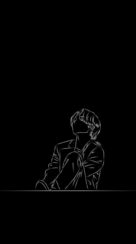 Black Line Art Wallpaper, All Black Wallpaper, Words Aesthetic, Desenho Tom E Jerry, Instagram Black Theme, Black Line Art, Line Art Images, Scary Wallpaper, Black And White Art Drawing