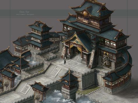 House Concept Art, China Building, Chinese Buildings, Conan Exiles, Japan House, Ancient Chinese Architecture, House Concept, China Architecture, Japan Architecture