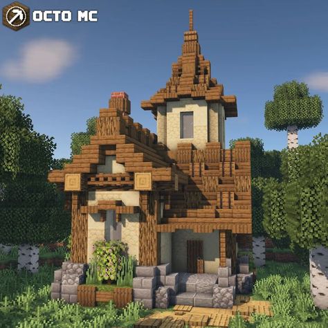 Small Minecraft Cabin, Minecraft Fletcher, Minecraft Village Library, Minecraft Cleric House, Minecraft Library Exterior, Tiny Minecraft Houses, Small Minecraft Houses, Little Minecraft Houses, Starter House Minecraft